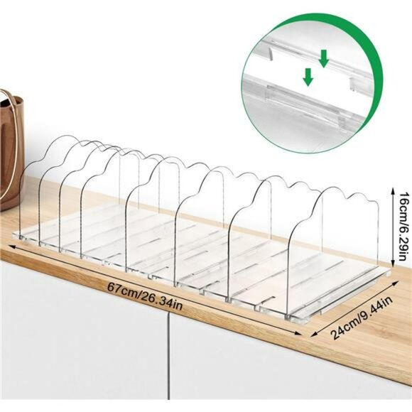 Clear Purse Organizer Closet Shelf Dividers Handbag Storage Holder Adjustable Se - Picture 2 of 7